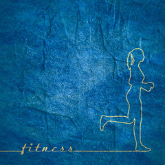 Wall Mural - Running woman. Side view silhouette. Sport and recreation concept