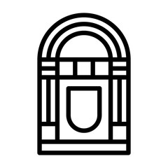 Vintage music jukebox line art vector icon for apps and websites