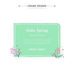 Wall Mural - Spring flower line frame design