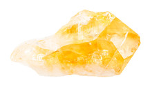 Rough Citrine (yellow Quartz) Crystal Isolated