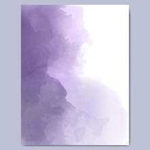 Abstract Purple Watercolor Background. Lavender Color, Delicate Postcard Or Invitation.