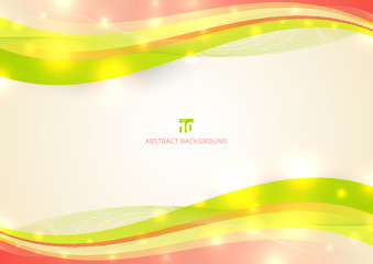 abstract colorful wave line with light glow on white background space for your text.