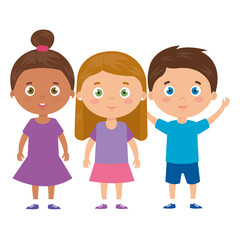 Poster - cute little children avatar character vector illustration design