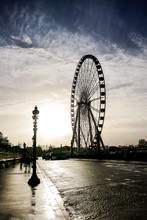 Ferris Wheel In Place De La Concorde, Photo Image A Beautiful Panoramic View Of Paris Metropolitan City