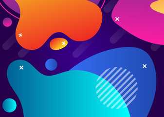 Wall Mural - liquid shapes, fluids, abstract bright background, vector