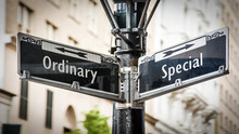 Street Sign Special Versus Ordinary