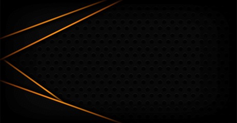 modern dark 3d abstract background with orange line shape