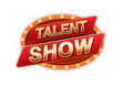 © Bilbo Baggins - Talent show sign stage banner, red curtains and event invitation poster. Theater performance banner vector illustration