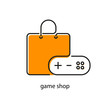 Game Shop Icon in trendy flat outline style. Online Game Store symbol for your design. Vector illustration.
