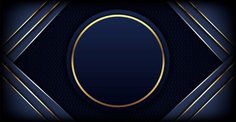 Wall Mural - elegant navy blue background with overlap layer
