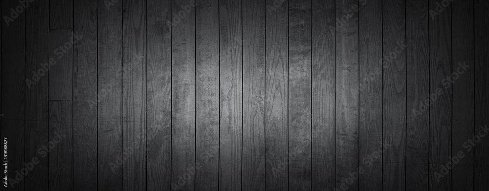 Light and dark grey painted natural wood with grains for background, banner and texture. - obrazy, fototapety, plakaty 