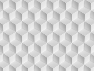 Wall Mural - Abstract white 3D geometric cubes background. 3d rendering - illustration.