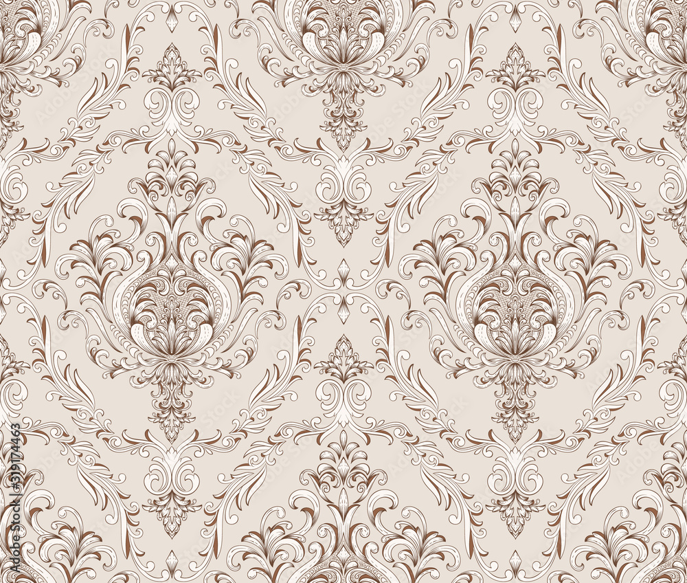 Fotografia Damask seamless pattern element