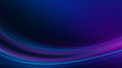 Wall Mural - Dark blue abstract background with ultraviolet neon glow, blurry light lines, waves