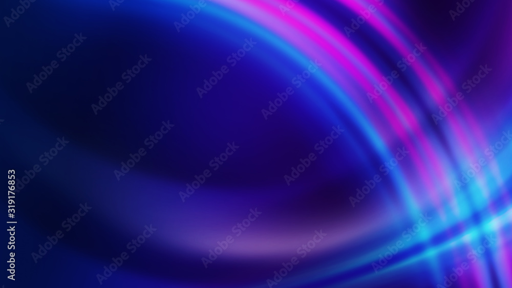 Dark blue abstract background with ultraviolet neon glow, blurry light ...