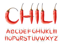 Chili Vegetable Vector Alphabet