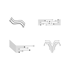 Poster - Circuit technology logo vector