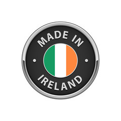 Sticker - Made in Ireland badge with Irish flag