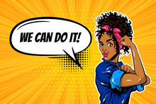 We Can Do It Black Woman Girl Power Pop Art