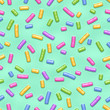 © 3d_kot - Seamless pattern of mint donut glaze with many decorative sprinkles