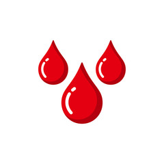 Wall Mural - red blood drop vector icon. blood drop illustration in flat design style