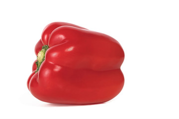 red juicy sweet pepper isolated on a white background