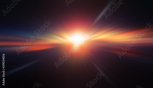 Cuadros en Lienzo High speed blur zoom effect abstract powerful future energy for background