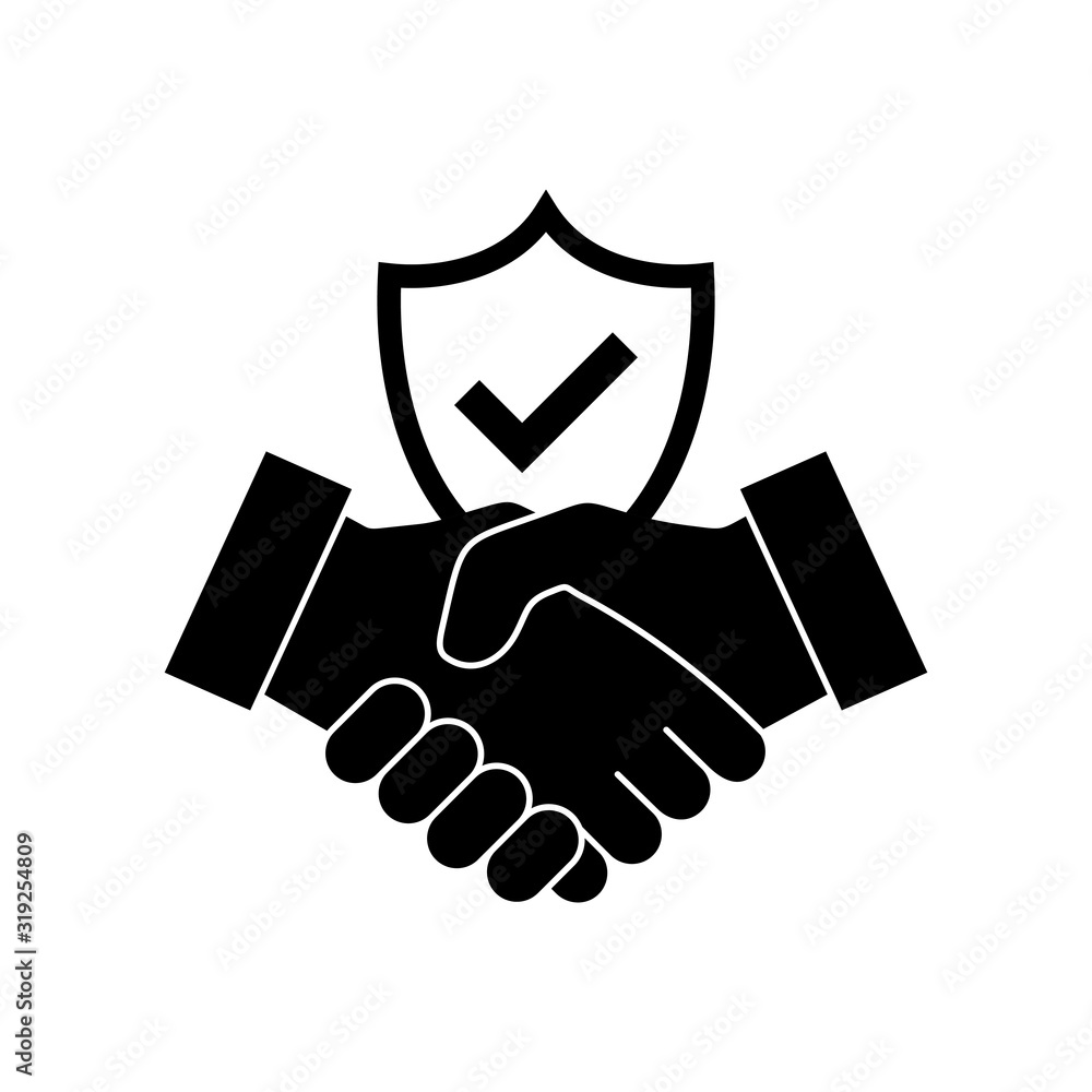 Trust icon vector. Handshake icon. Partnership and agreement symbol ...