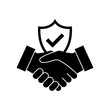 Trust icon vector. Handshake icon. Partnership and agreement symbol. Trust for protection