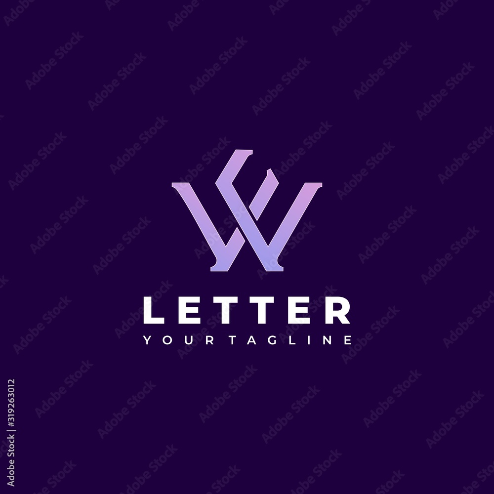 Vector Logo Illustration Abstract Letter W Line Art Style Stock Vector ...