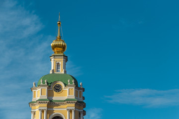 Orthodox church. Bright blue sky