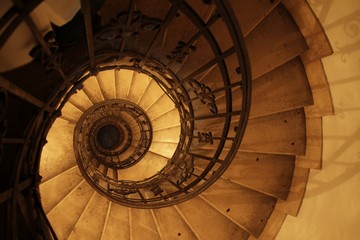 Wall Mural - Overhead shot of a round staircase