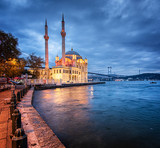 Amazing sunrise at ortakoy mosque in istanbul, Turkey
