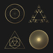Sacred geometry golden vector design elements collection