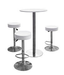 Poster - bar or office chairs and round table isolated on white background