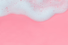 Pink Foam Bubbles On Pink Background