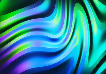 Poster - 3D render. Abstract wavy flow background. Colorful geometric wallpaper.