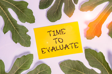 Wall Mural - conceptual hand writing showing time to evaluate. concept meaning moment rate used before products o