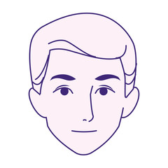 Poster - cartoon man face icon, flat design