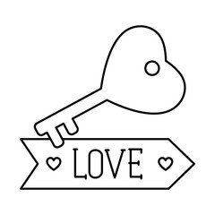 Sticker - love label on white background