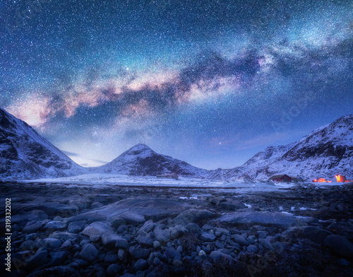 Milky Way above snow covere...