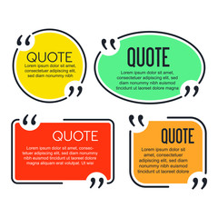 Leinwandbilder - Colored quote speech bubble template. set different shape geometric texting boxes. Quotes form and speech box isolated on white background. Vector illustration.