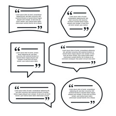Aufkleber - Colored quote speech bubble template. set different shape geometric texting boxes. Quotes form and speech box isolated on white background. Vector illustration.