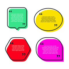Leinwandbilder - Colored quote speech bubble template. set different shape geometric texting boxes. Quotes form and speech box isolated on white background. Vector illustration.