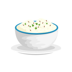 Poster - bowl of rice isolated icon