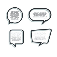Leinwandbilder - collection of scribbled comic speech bubbles. Colored quote speech bubble template. Quotes form and speech box isolated on white background. Vector illustration.