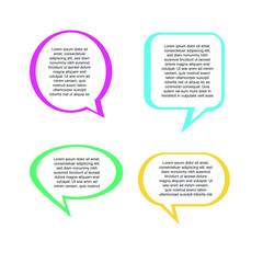 Leinwandbilder - Colored quote speech bubble template. set different shape geometric texting boxes. Quotes form and speech box isolated on white background. Vector illustration.