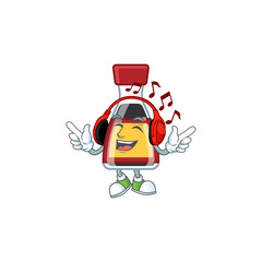 Poster - Listening music say asian sauce mascot cartoon character design