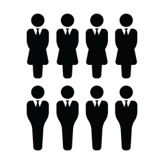 Group of people icon vector male and female symbol avatar for business management persons in flat color glyph pictogram illustration