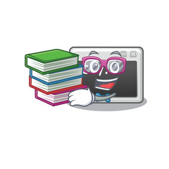 Canvas Print - Cool and clever Student command window mascot cartoon with book